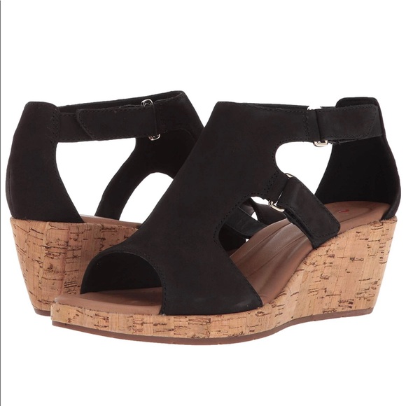 clarks un plaza wedge sandal